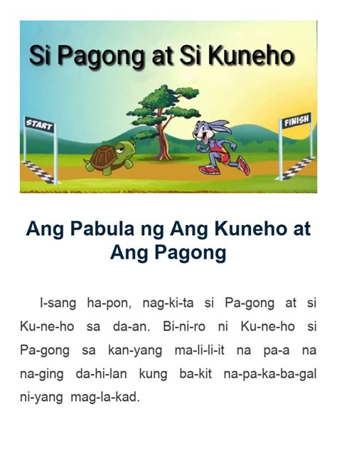 kulebrang pagong|Ang Pagong at ang Kuneho .